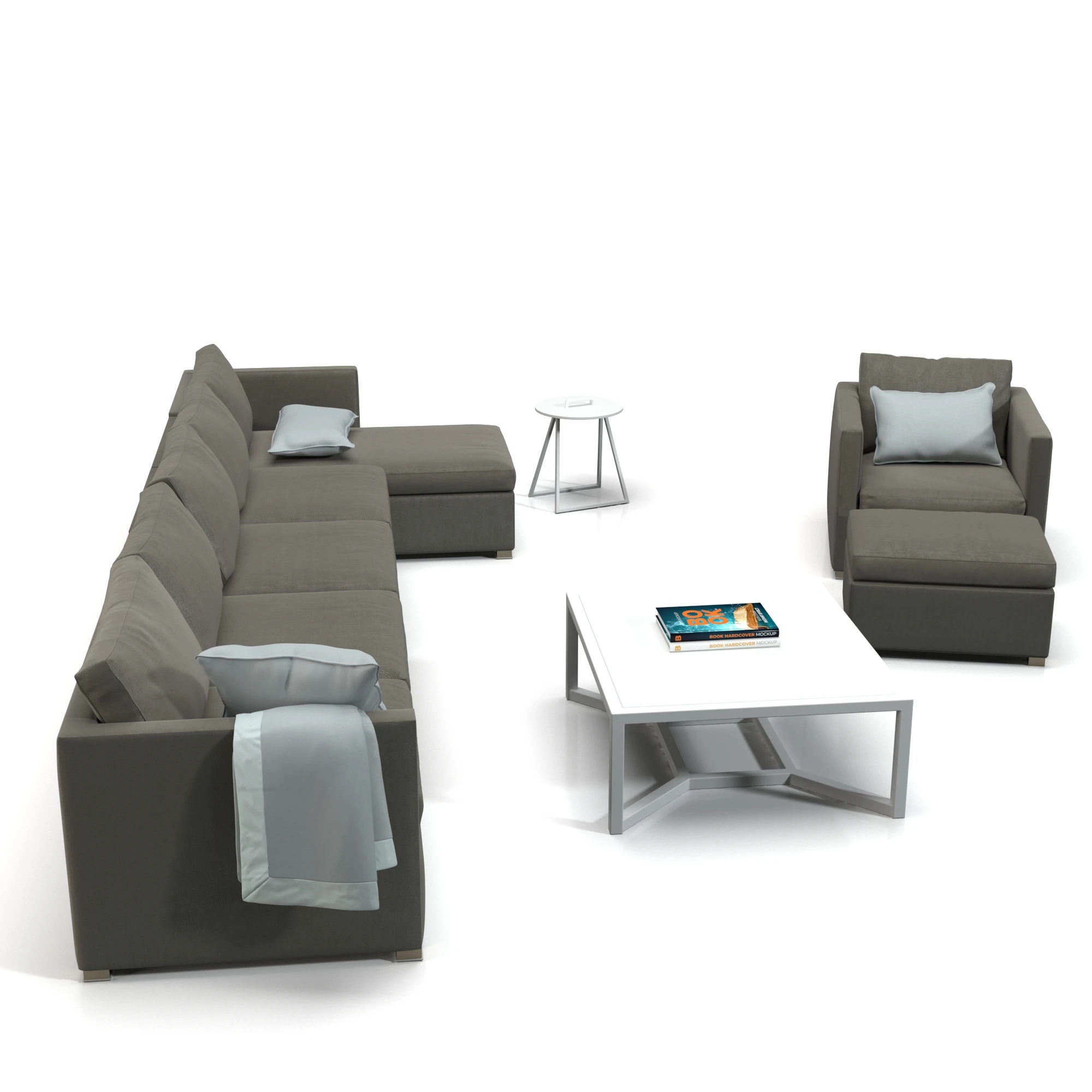 Cane Line Shape Sofa Set 3D Model_03